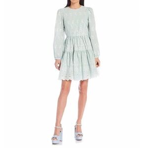 Antonio Milani Born on Fifth Flora Long Sleeve Eyelet Dress Size 12- EUC
